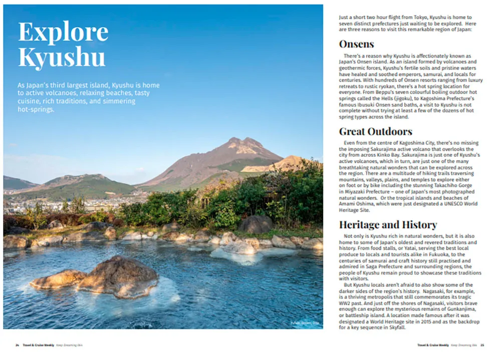 Kyushu featured in Travel & Cruise Weekly