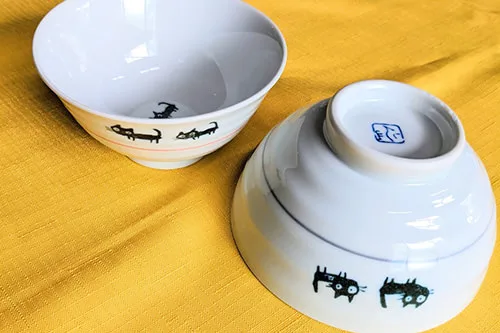 Pair rice bowl large & rice bowl small sticker painting plan